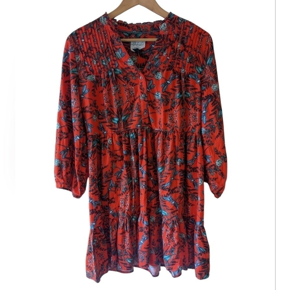 Anthropologie Kelly Louise Judd Whimsical Sleepwear Dress Red Size Small